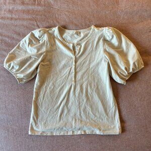 Aritzia Wilfred Cream Puff Sleeve Shirt